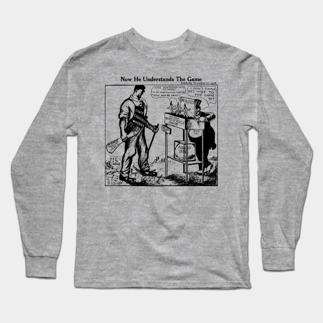 Now He Understands The Game - IWW, Socialist, Labor Union, Solidarity Long Sleeve T-Shirt by SpaceDogLaika